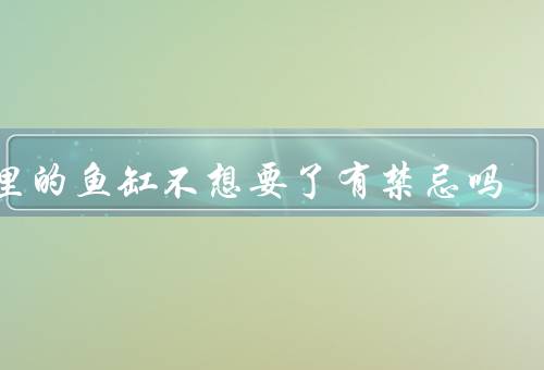 家里的鱼缸不想要了有禁忌吗，鱼缸处理、放生、捐赠