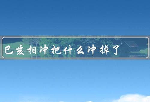 巳亥相冲把什么冲掉了，财运／健康／感情