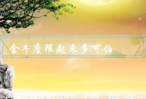 金牛座狠起来多可怕（内心的暴力、坚定不移的决心、无可阻挡的力量）