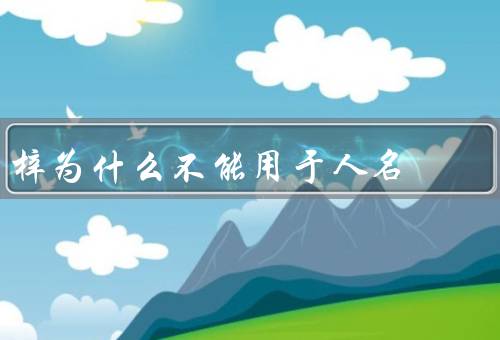 梓为什么不能用于人名（贬义含义／易混淆／文化因素）