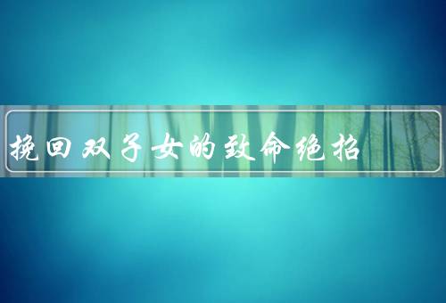 挽回双子女的致命绝招（了解双子女的特点、展现自己的魅力）
