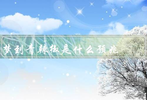 梦到青辣椒是什么预兆，象征意义／健康暗示／象征挑战