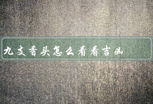 九支香头怎么看看吉凶