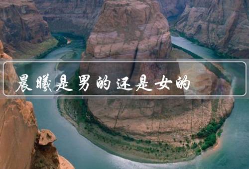 晨曦是男的还是女的，名字／性别认知／尊重他人性别认知