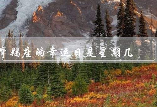 摩羯座的幸运日是星期几（性格特点、幸运日、在幸运日建议）