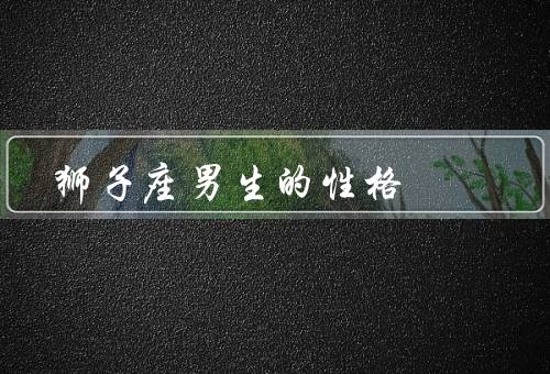 狮子座男生的性格（自信、热情、领导力）