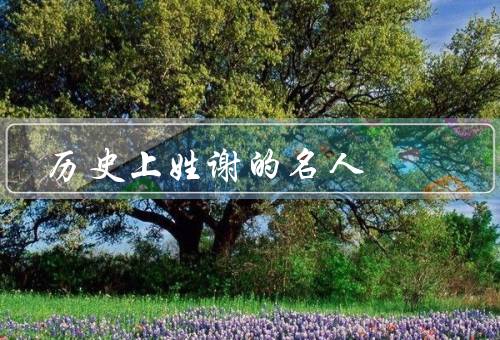历史上姓谢的名人，谢安、谢道韫、谢赫