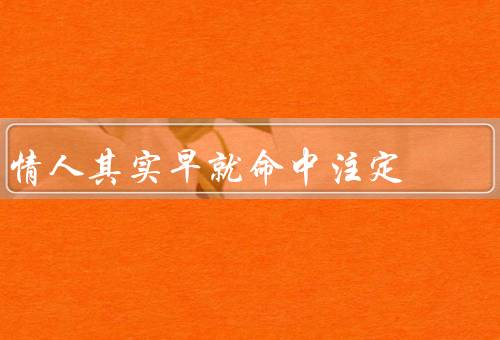情人其实早就命中注定（邂逅、默契、幸福）