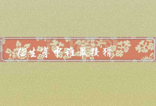 12生肖中谁最狡猾（聪明机智、灵活应变、狡诈欺骗）