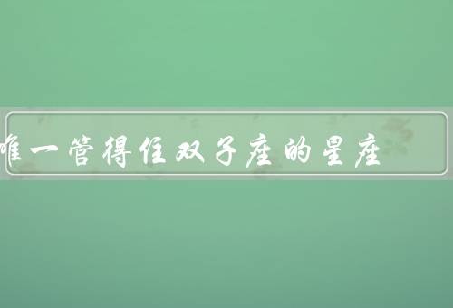 唯一管得住双子座的星座，神秘感、坚定和决断、深情和稳定